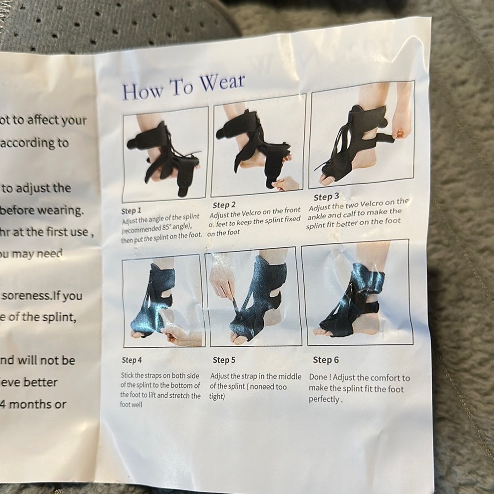 Gray Plantar Fasciitis Night Splint - Picture 7 of 12